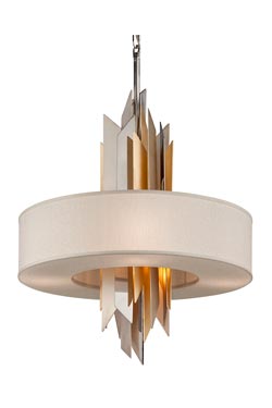 Modernist Art Deco 4-light pendant. Hudson Valley. 