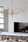 Lustre 12 lumières recouvert à la feuille d