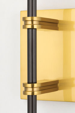 Black and gold contemporary wall light Denise. Hudson Valley. 