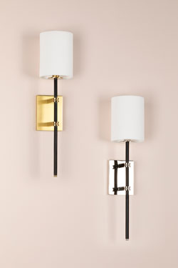 Black and gold contemporary wall light Denise. Hudson Valley. 