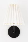 Small black pleated wall light Demi. Hudson Valley. 