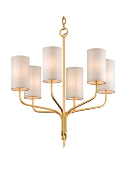 Juniper lustre chandelier doré 6 lumières. Hudson Valley. 