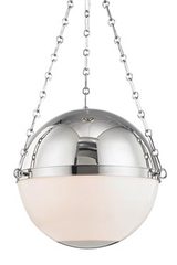 American pendant lamp in polished nickel 2 lights. Hudson Valley. 
