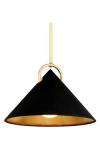 Charm black and gold cone pendant 58cm. Hudson Valley. 