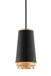 Farenheit retro gold and black pendant 1-light. Hudson Valley. 