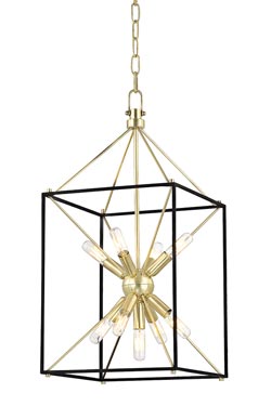 Glendale pendant lantern gold 31cm. Hudson Valley. 