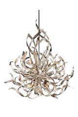 Graffiti pendant light silver flame with 6 lights. Hudson Valley. 