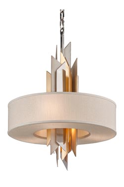 Modernist Art Deco 4-light pendant. Hudson Valley. 