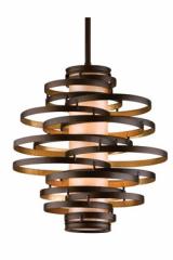 Vertigo bronze and gold spiral pendant 2 lights. Hudson Valley. 