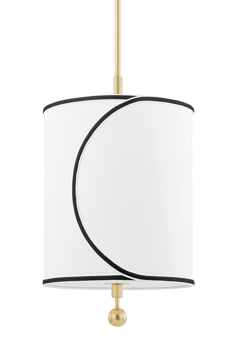 Suspension cylindrique en lin blanc 30cm Zara. Hudson Valley. 