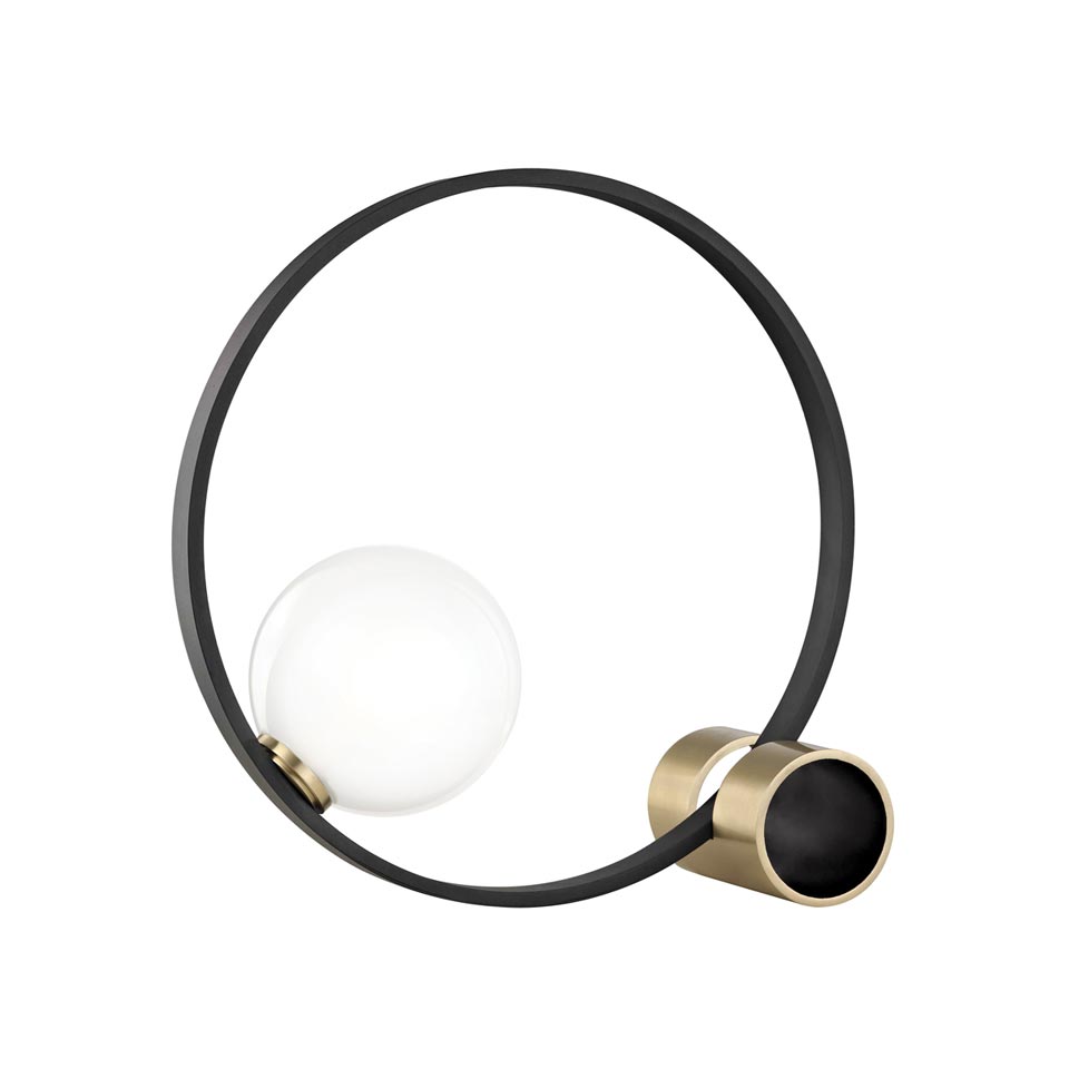 Zena minimalist gold and black table lamp. Hudson Valley. 