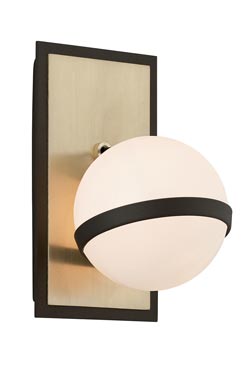 Ace wall lamp with opal ball. Hudson Valley. 