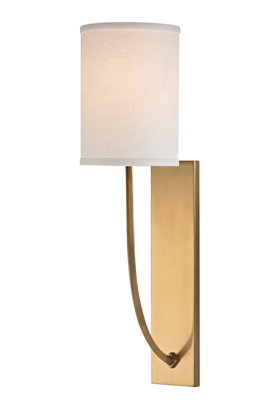 Colton classic wall lamp in aged brass. Hudson Valley. 