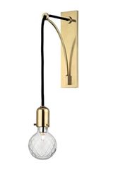 Marlow golden wall light and decorated glass. Hudson Valley. Marlow golden wall light and decorated glass. Hudson Valley.