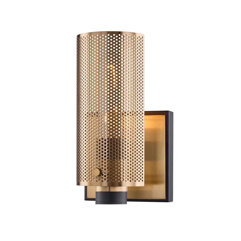 Pilsen wall lamp with Art Deco golden cylinder. Hudson Valley. 