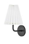 Small black pleated wall light Demi. Hudson Valley. 