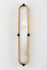 Tribeca gold wall lamp and alabaster diffuser. Hudson Valley. 