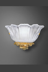 Applique en verre satiné et verre pailleté or. Italamp. Applique en verre satiné et verre pailleté or. Italamp.