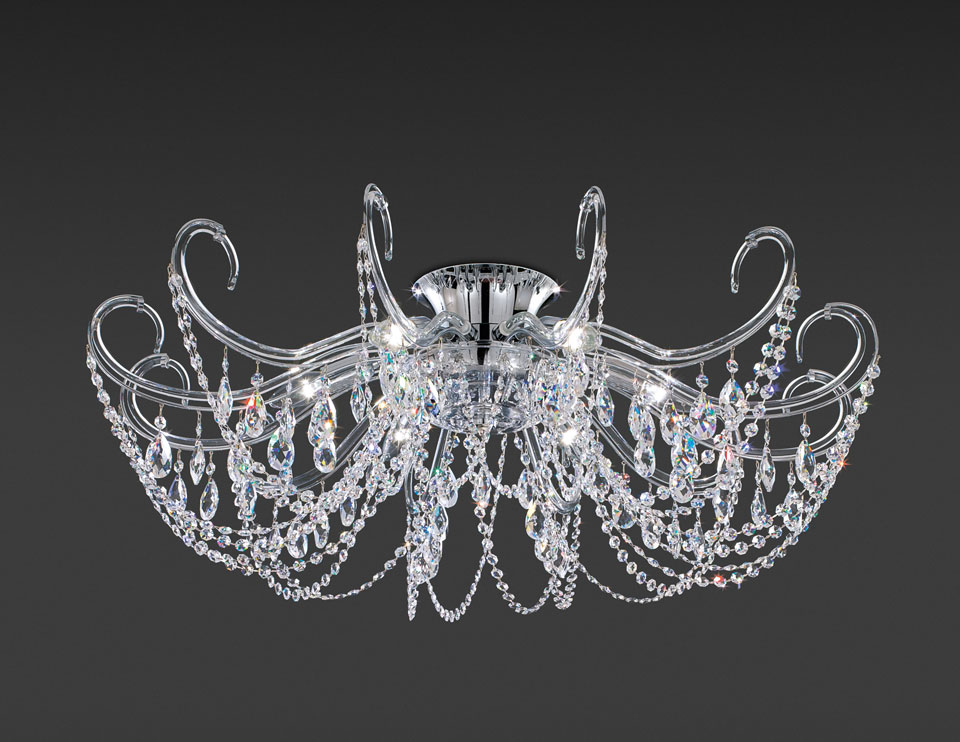 Large Transparent Ceiling Light In Swarovski Crystal Sabik