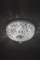 Transparent ceiling lamp in carved crystal. Italamp. 
