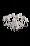 12 lights transparent glass chandelier BOA. Italamp. 