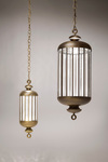 Golden bronze lantern pendant Fata Morgana small model. Italamp. 