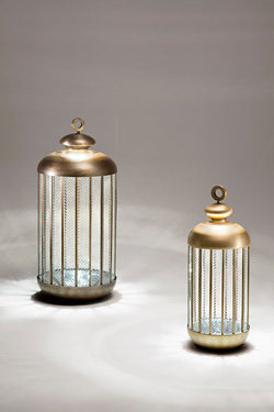 Golden bronze lantern lamp Fata Morgana small model. Italamp. 