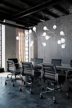 Rami contemporary pendant lamp in glass 9 lights. Italamp. 