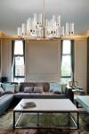 Quarzo 10-light rectangular chandelier in Murano crystal. Italamp. 