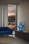 Lampe de table en cristal bleu Nube. Italamp. 