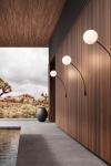Filo black bathroom wall light with white ball. Italamp. 