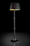 Black and gold floor lamp with matte black metal foot and gold detail Hugo . Italamp. 