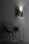 Caterina retro floor lamp in green and white two-tone hourglass. Italamp. 