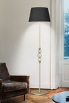 Golden and black floor lamp, decorated with crystal balls Alfredo . Italamp. 