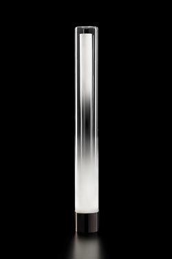 Gradient glass cylinder floor lamp in white gradient. Italamp. 