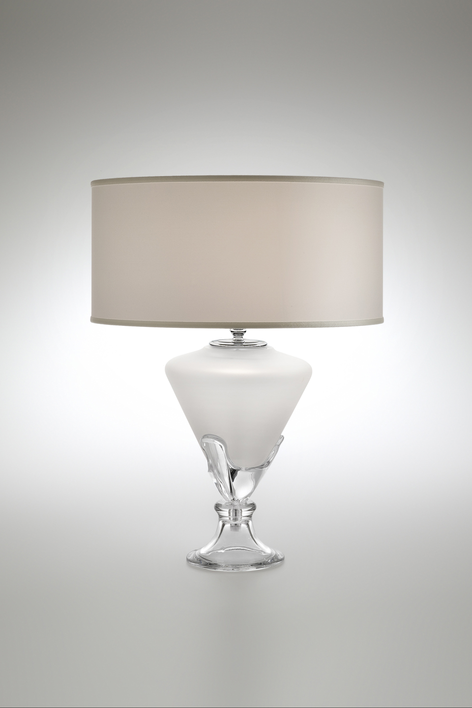 Lampe de table Blanche Modèle 17 Déco Abat-jour Verre Clair - CristalRecord