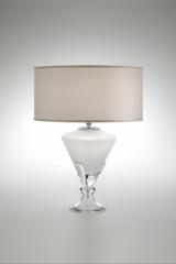 Lampe de table en cristal blanc et transparent. Italamp. 