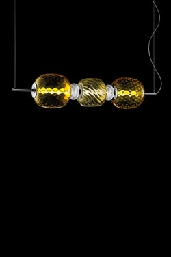 Rita contemporary pendant lamp in crystal and glass balloton. Italamp. 