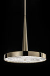 Ritmico gilt metal pendant and carved crystal diffuser. Italamp. 
