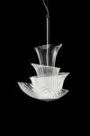 Trevi contemporary pendant lamp in clear glass cups. Italamp. 