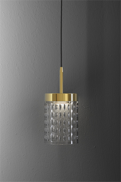 Quarzo suspension contemporaine avec diffuseur en cristal. Italamp. 