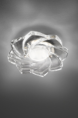 Flower-shaped spot in transparent glass. Italamp. Flower-shaped spot in transparent glass. Italamp.