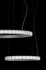 Suspension anneau argent satiné AURA 70cm . Italamp. Suspension anneau argent satiné AURA 70cm . Italamp.