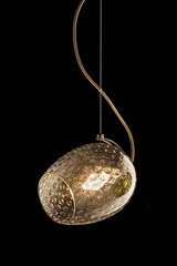 Suspension tulipe en verre fumé bullé. Italamp. Suspension tulipe en verre fumé bullé. Italamp.