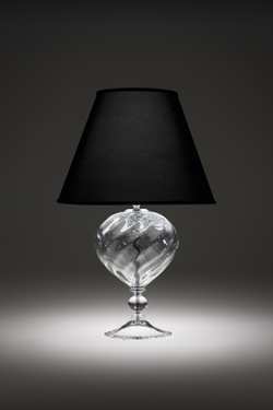 Black table lamp in blown crystal. Italamp. 