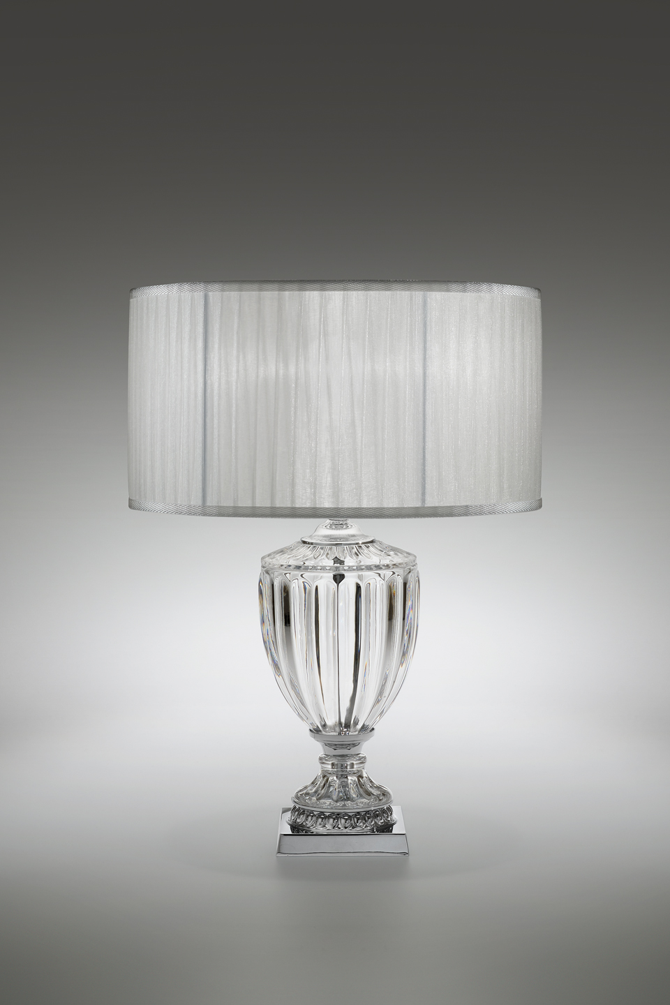 Large carved crystal table lamp and 