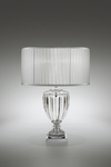 Large carved crystal table lamp and pleated shade 58cm. Italamp. 