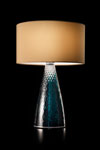 Turquoise blue carved glass table lamp. Italamp. 