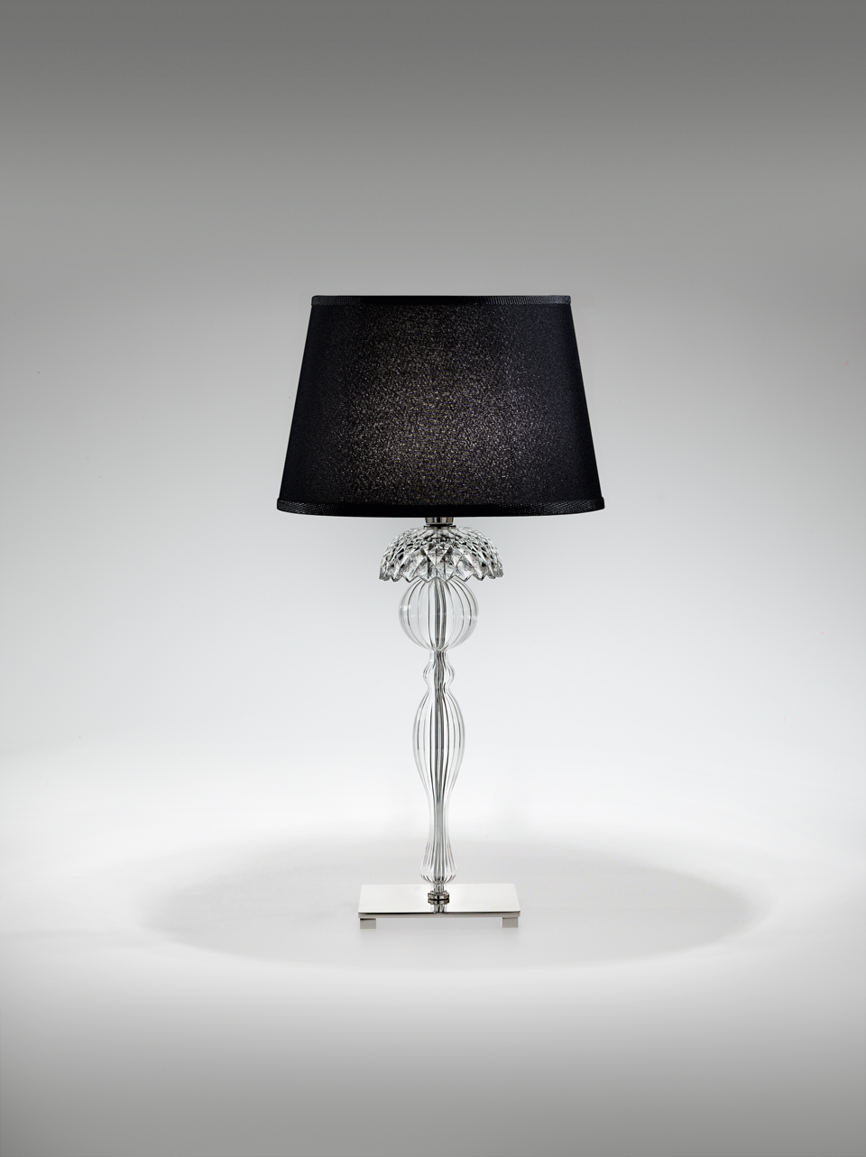 Vogue crystal and clear blown glass table lamp . Italamp. 