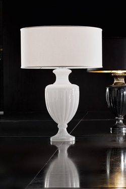 White carved crystal table lamp. Italamp. 